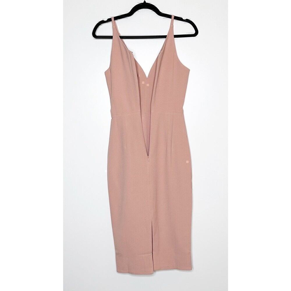 NWT Dress The Population Lyla Crepe Cocktail Midi Dress Women Blush Pink SZ XXS - Picture 5 of 7